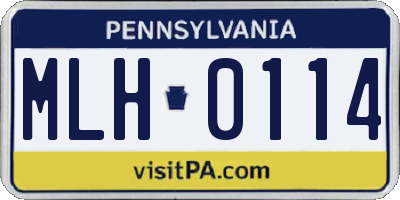 PA license plate MLH0114