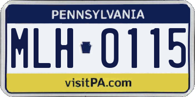 PA license plate MLH0115