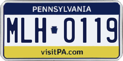 PA license plate MLH0119