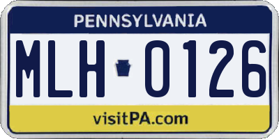 PA license plate MLH0126