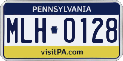 PA license plate MLH0128