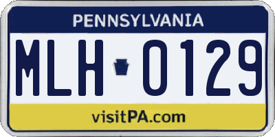 PA license plate MLH0129
