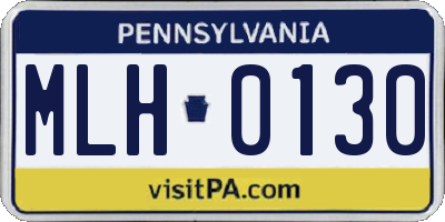 PA license plate MLH0130