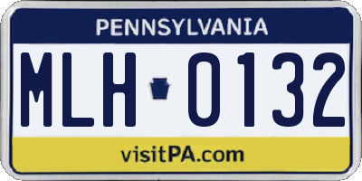 PA license plate MLH0132