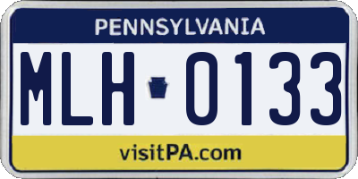 PA license plate MLH0133