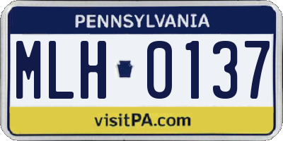 PA license plate MLH0137