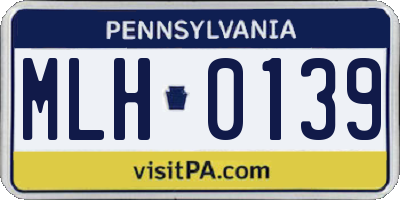 PA license plate MLH0139
