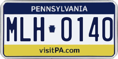 PA license plate MLH0140