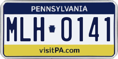 PA license plate MLH0141