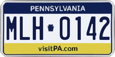 PA license plate MLH0142