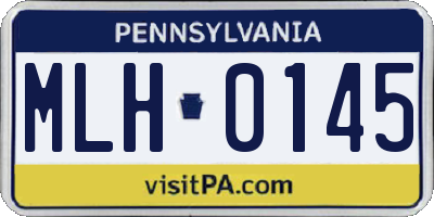 PA license plate MLH0145