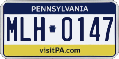 PA license plate MLH0147