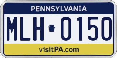 PA license plate MLH0150