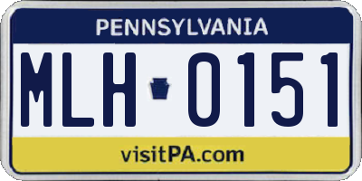 PA license plate MLH0151