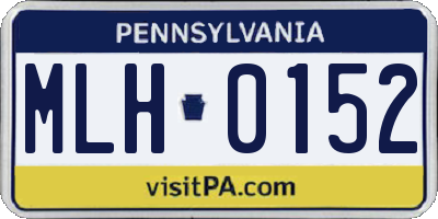 PA license plate MLH0152
