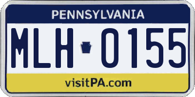 PA license plate MLH0155