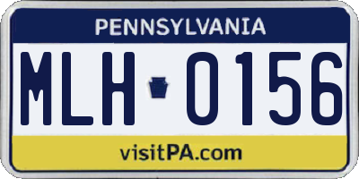 PA license plate MLH0156