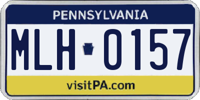 PA license plate MLH0157