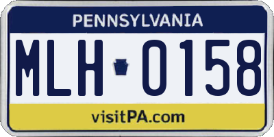PA license plate MLH0158
