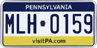 PA license plate MLH0159