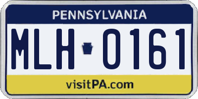 PA license plate MLH0161