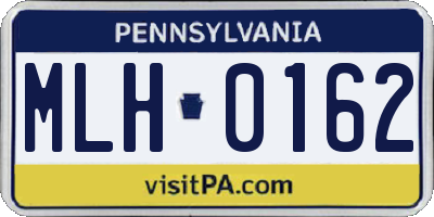 PA license plate MLH0162