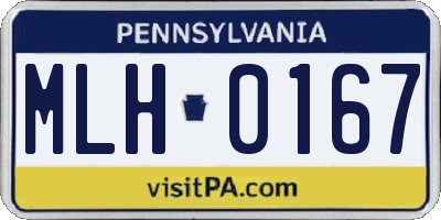 PA license plate MLH0167