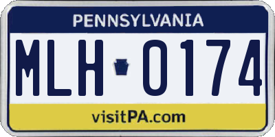 PA license plate MLH0174