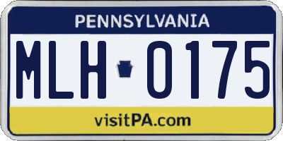 PA license plate MLH0175