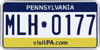 PA license plate MLH0177
