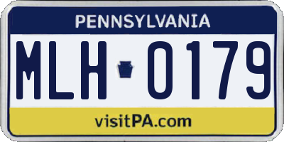 PA license plate MLH0179