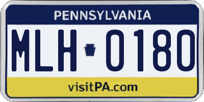 PA license plate MLH0180