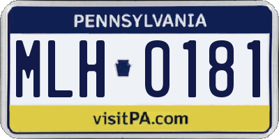 PA license plate MLH0181