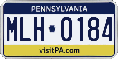 PA license plate MLH0184