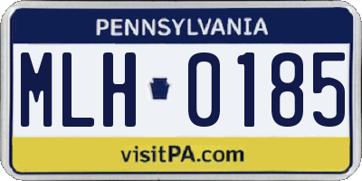 PA license plate MLH0185