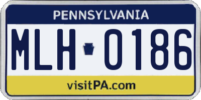 PA license plate MLH0186