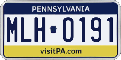 PA license plate MLH0191