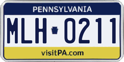 PA license plate MLH0211