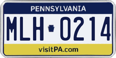 PA license plate MLH0214