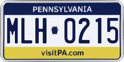 PA license plate MLH0215