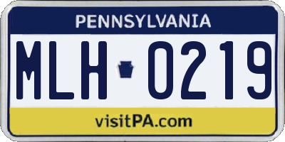 PA license plate MLH0219