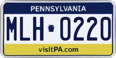 PA license plate MLH0220