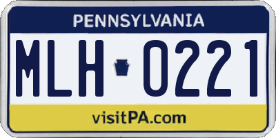 PA license plate MLH0221
