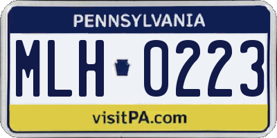 PA license plate MLH0223