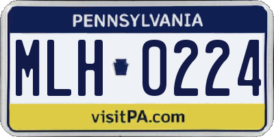 PA license plate MLH0224