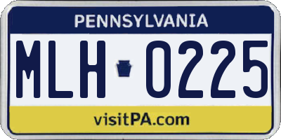 PA license plate MLH0225