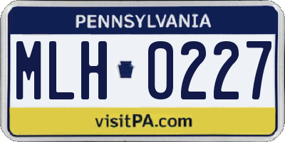 PA license plate MLH0227