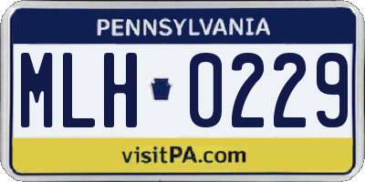 PA license plate MLH0229