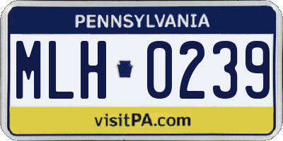 PA license plate MLH0239