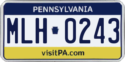 PA license plate MLH0243